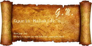 Gyuris Malakiás névjegykártya